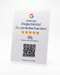 Standlı Google Yorum Kartı (QR/NFC Destekli)