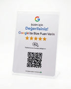 Standlı Google Yorum Kartı (QR/NFC Destekli)