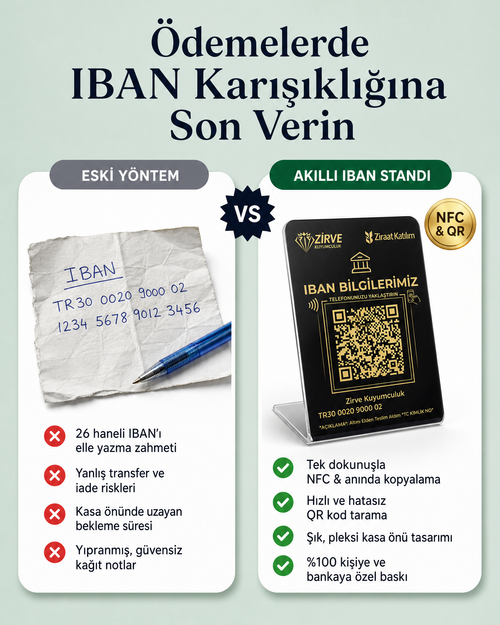 Akıllı Kolay Ödeme/IBAN Bilgileri Standı(QR/NFC Destekli)